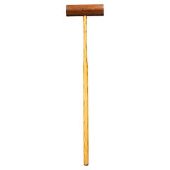 Early 20th c. Walnut and Maple Inlay Croquet Mallet