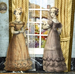 Early 20th c Waste Basket French Themed 3D Diorama JFK Related Palm Beach Estate