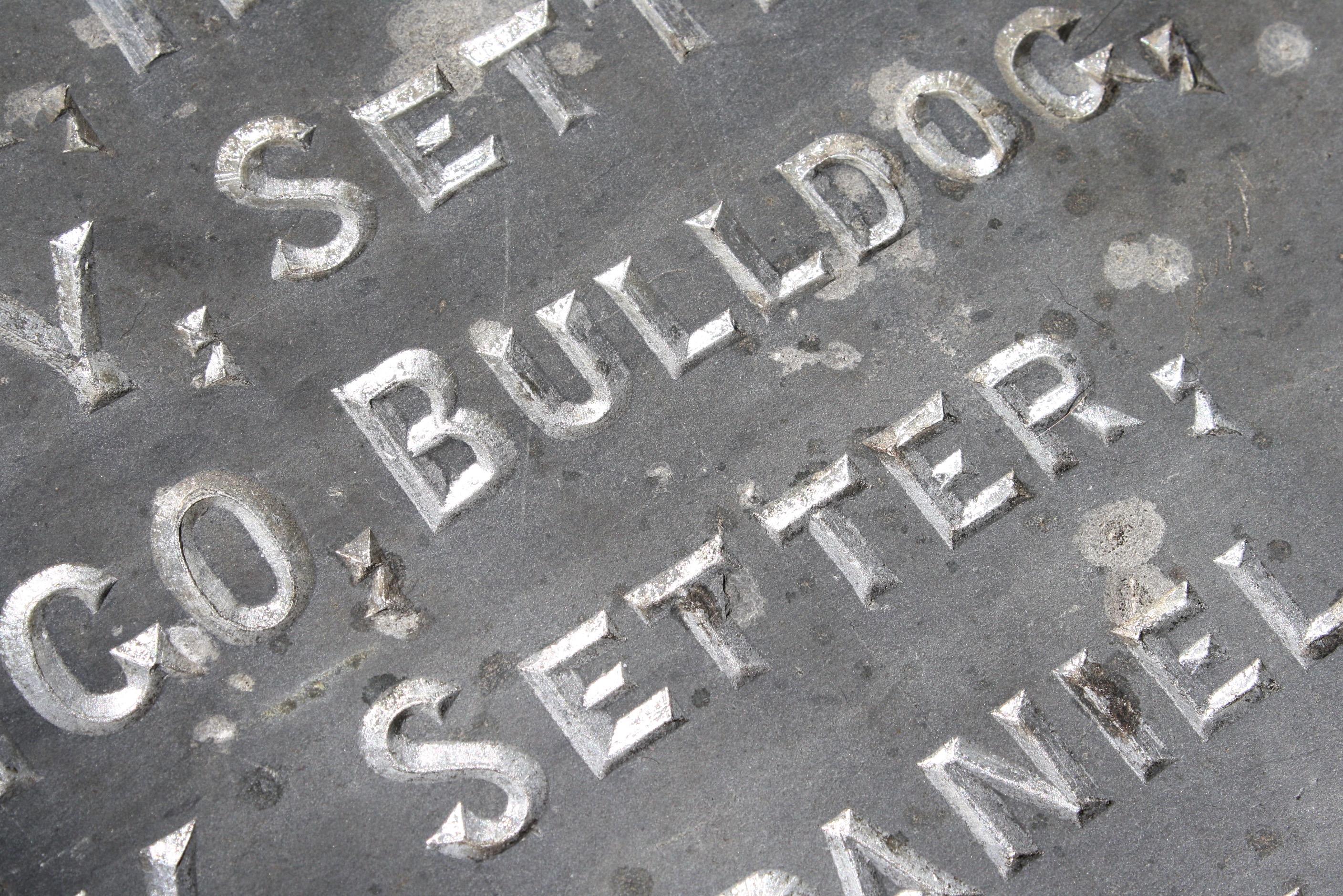 Early 20th C Welsh Slate Dog Grave Marker Tomb Stone Memento Mori  2