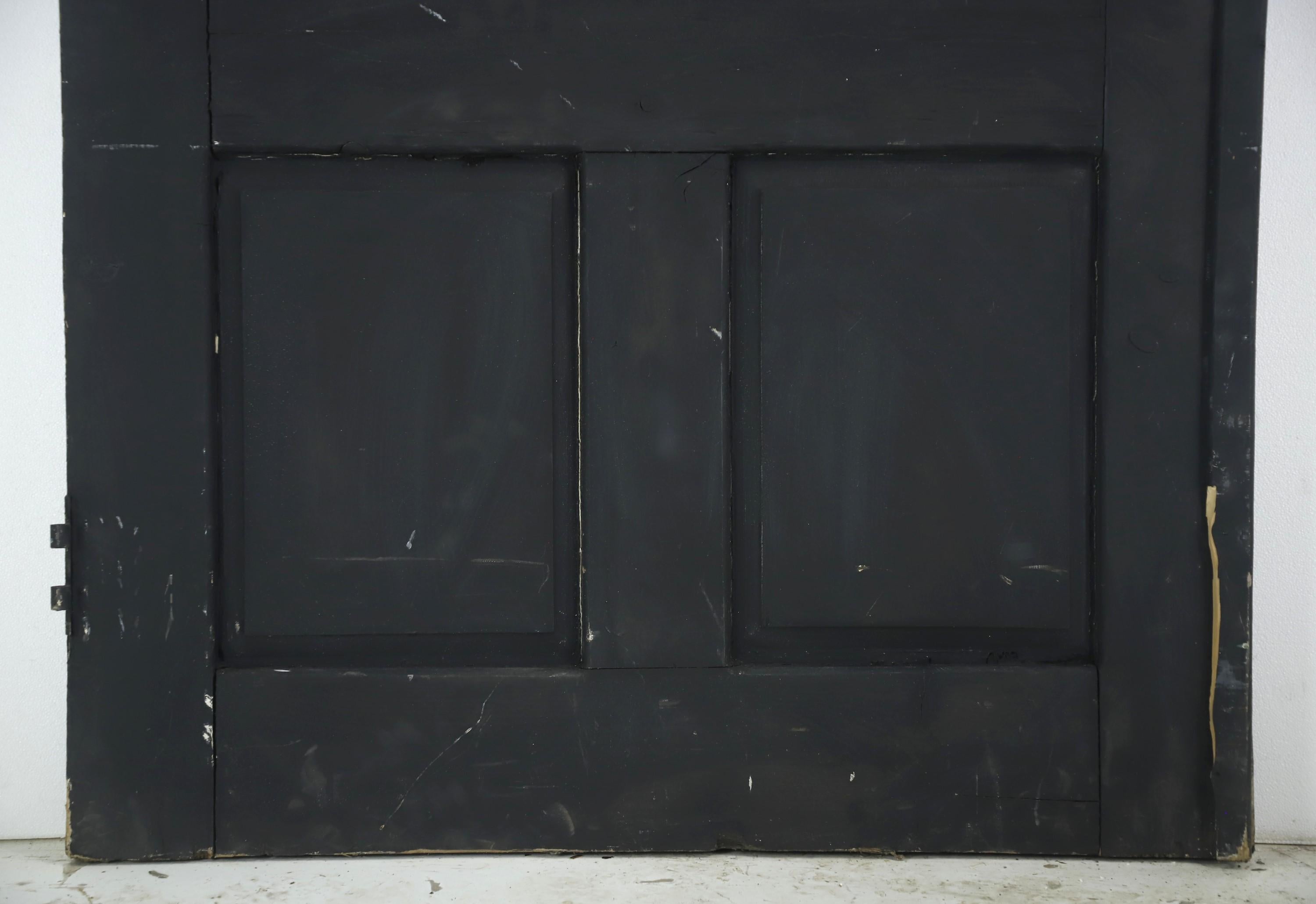 American Early 20th Century Wide 6 Pane Dark Wood Door For Sale