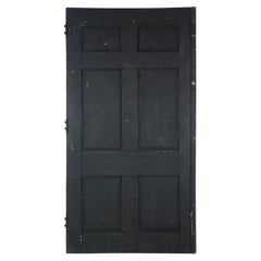 Early 20th Century Wide 6 Pane Dark Wood Door