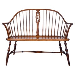 Early 20th C. Windsor Bench Settee