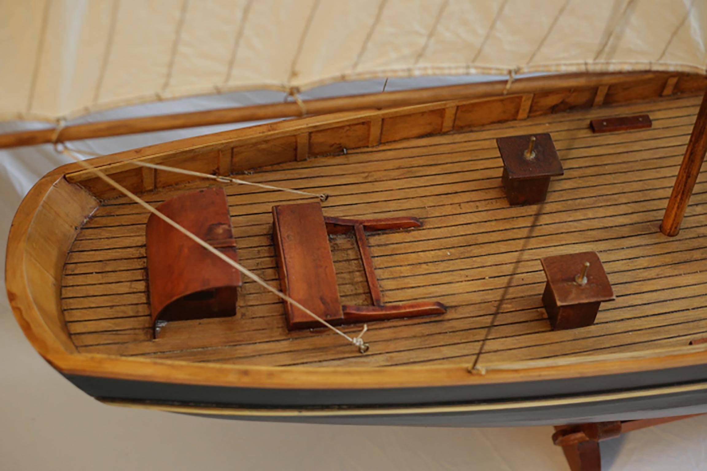 Early 20th Century Wood and Brass Monumental Ship Model, circa 1940s 5