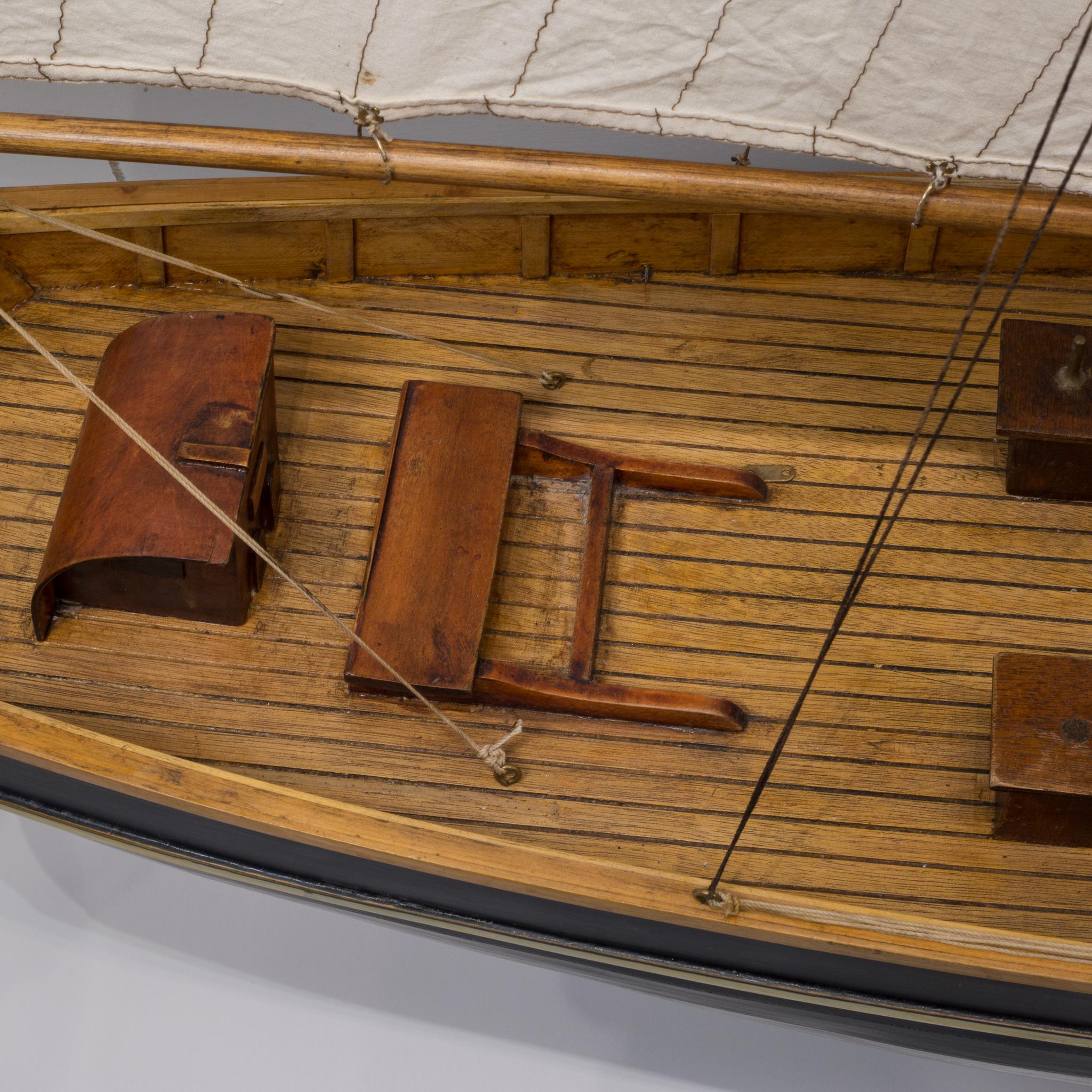 Early 20th Century Wood and Brass Monumental Ship Model, circa 1940s 12