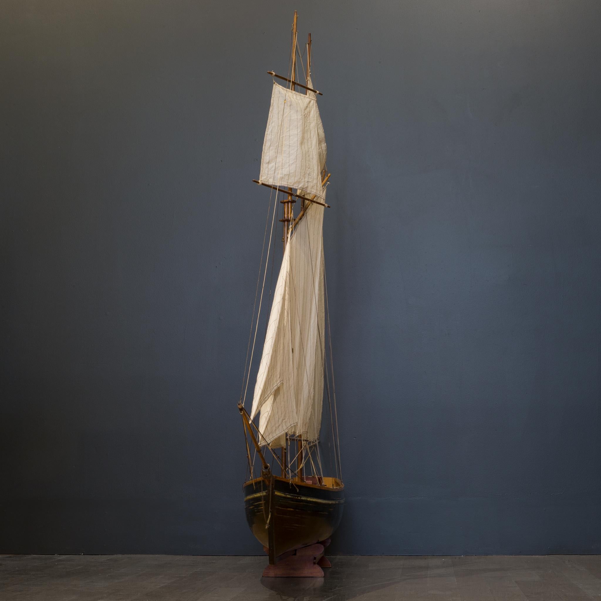 Early 20th Century Wood and Brass Monumental Ship Model, circa 1940s In Excellent Condition In San Francisco, CA