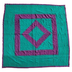 Quilt aus Wolle mit Diamanten aus dem frühen 20. Jahrhundert, Lancaster County, Sägezahn