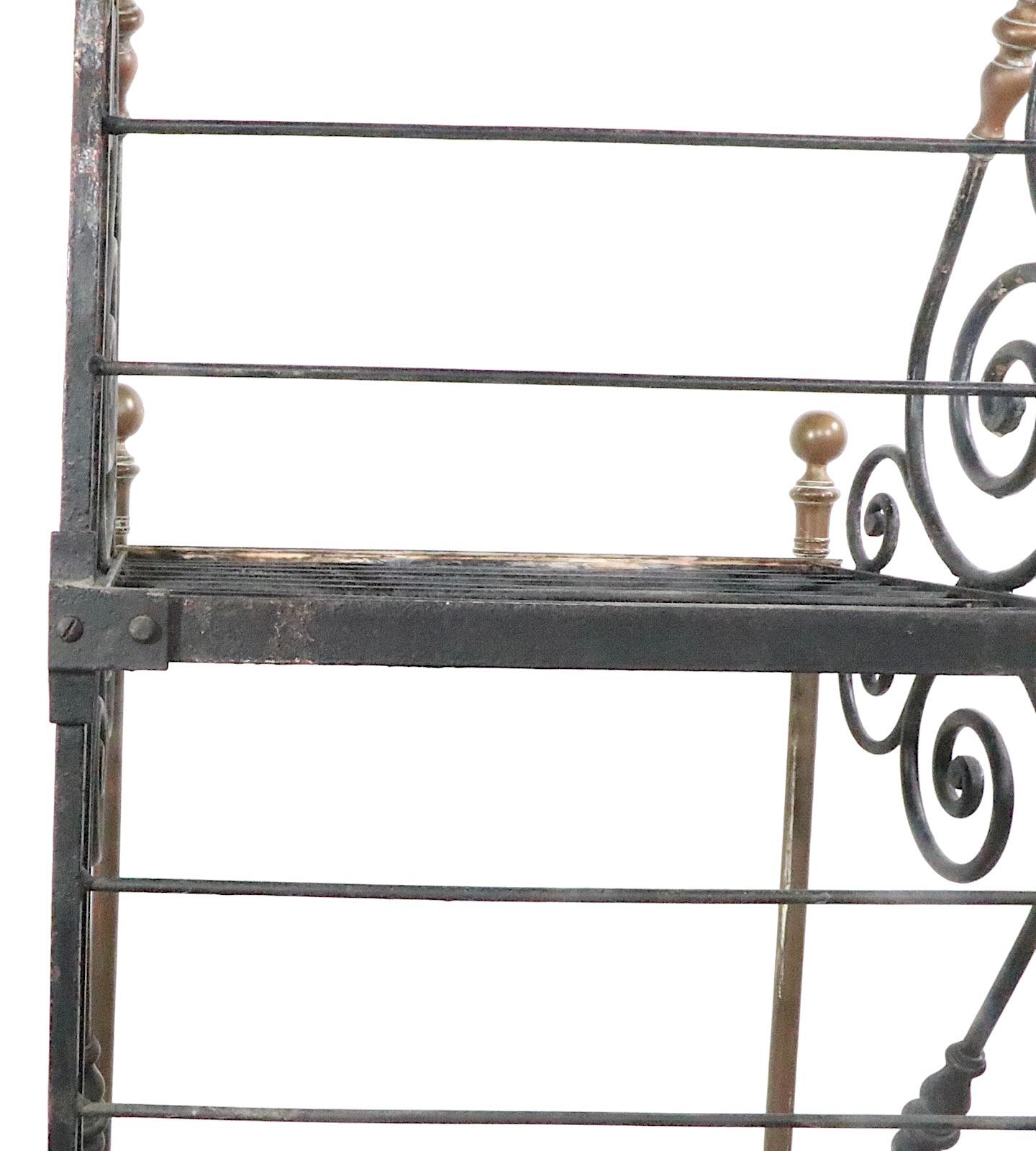 vintage wrought iron. bakers rack for sale