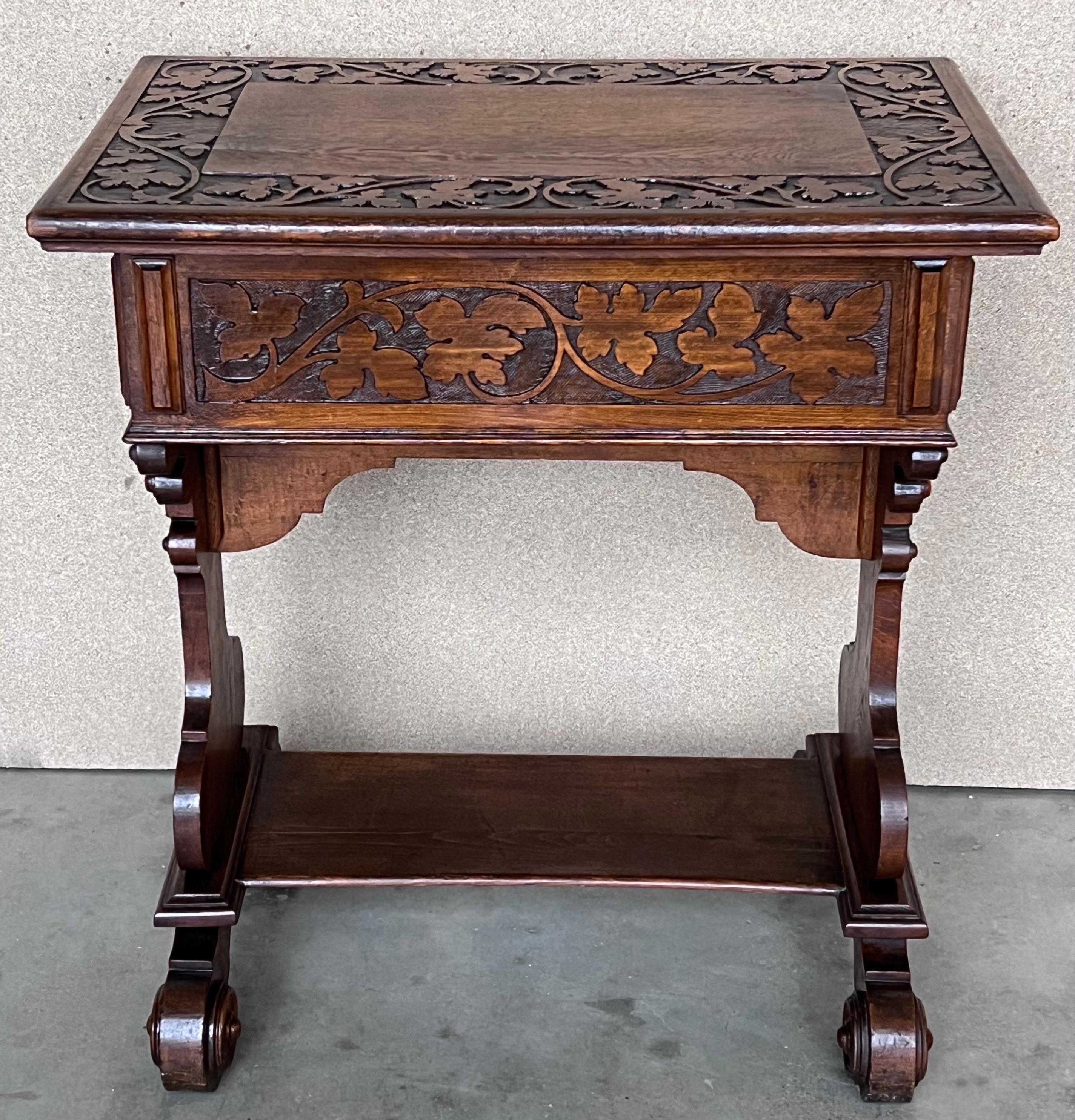 antique side table with drawer