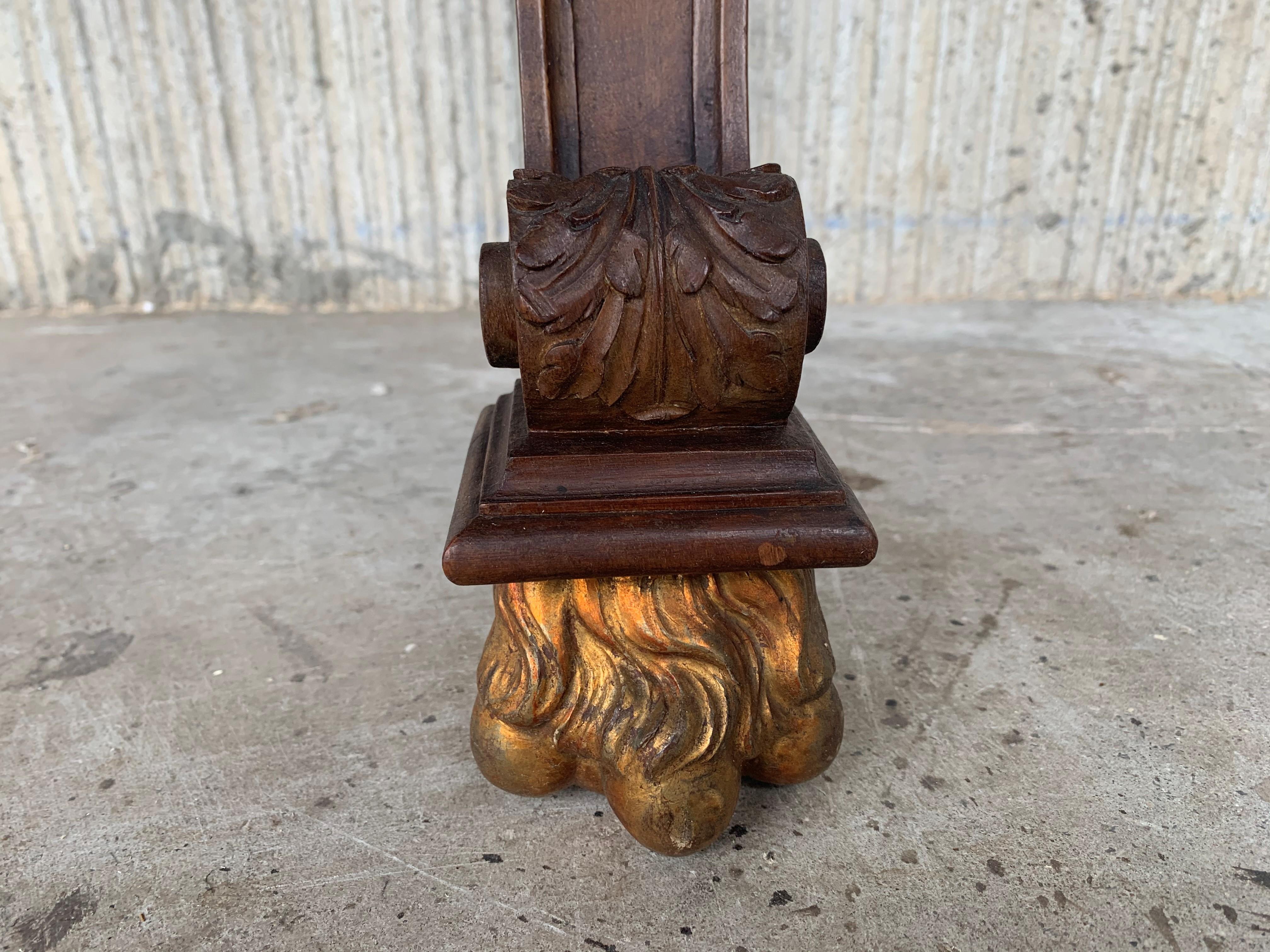 Early 20th Carved Walnut Side Table with One Drawer and Bronze Mounts For Sale 10