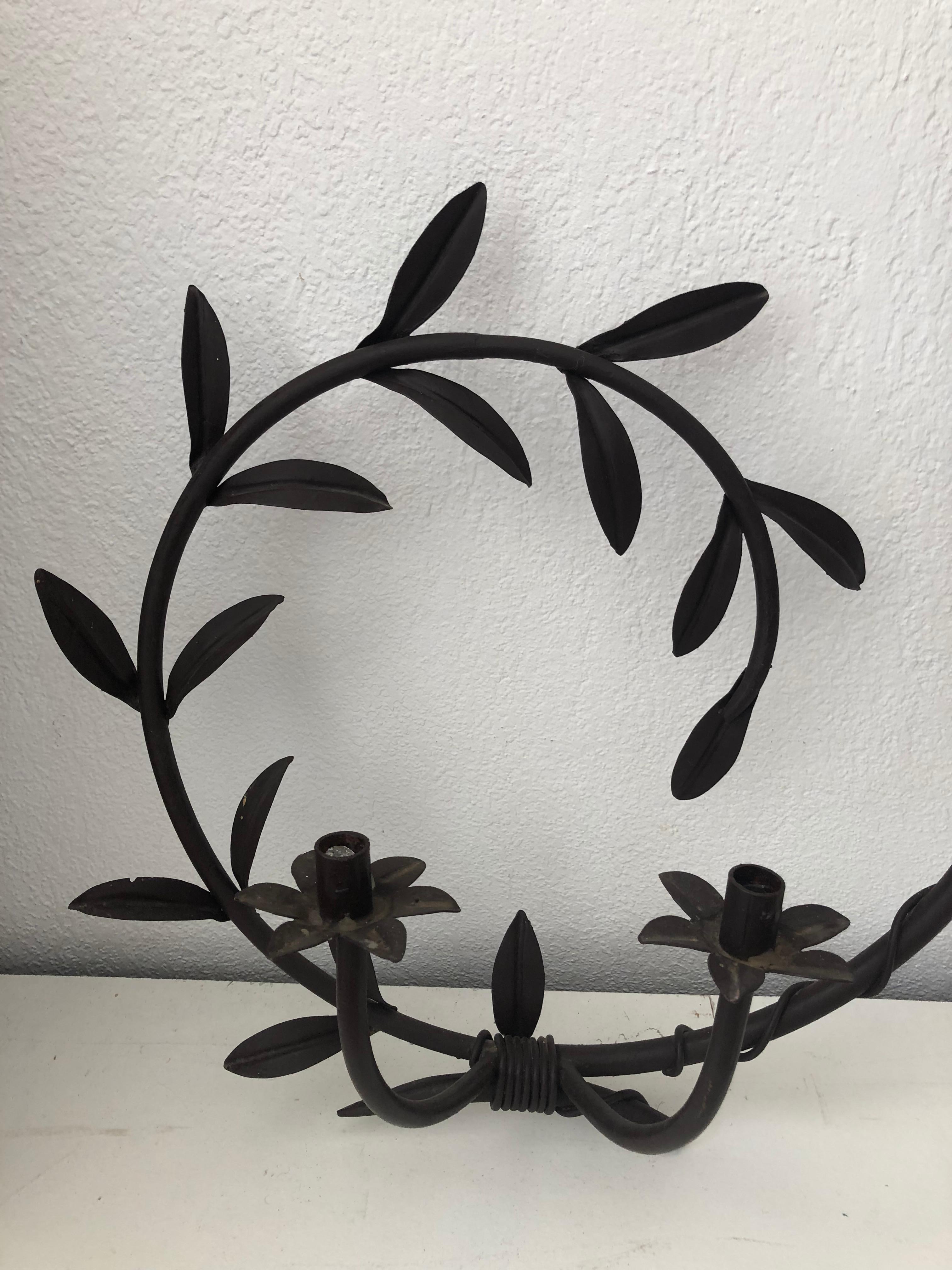 iron wall candle sconce