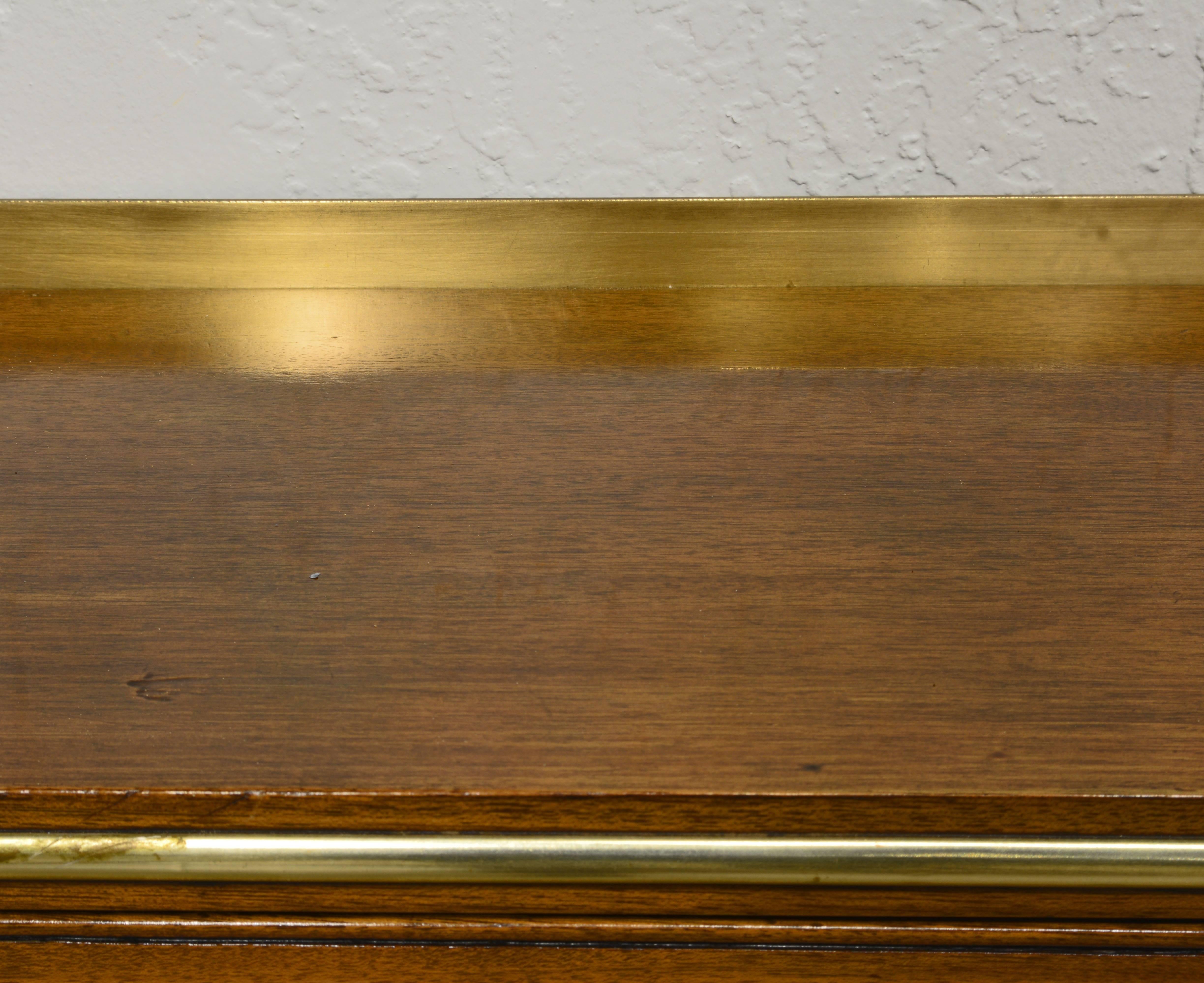 English Georgian Style Mahogany and Brass Campaign Console Table 4
