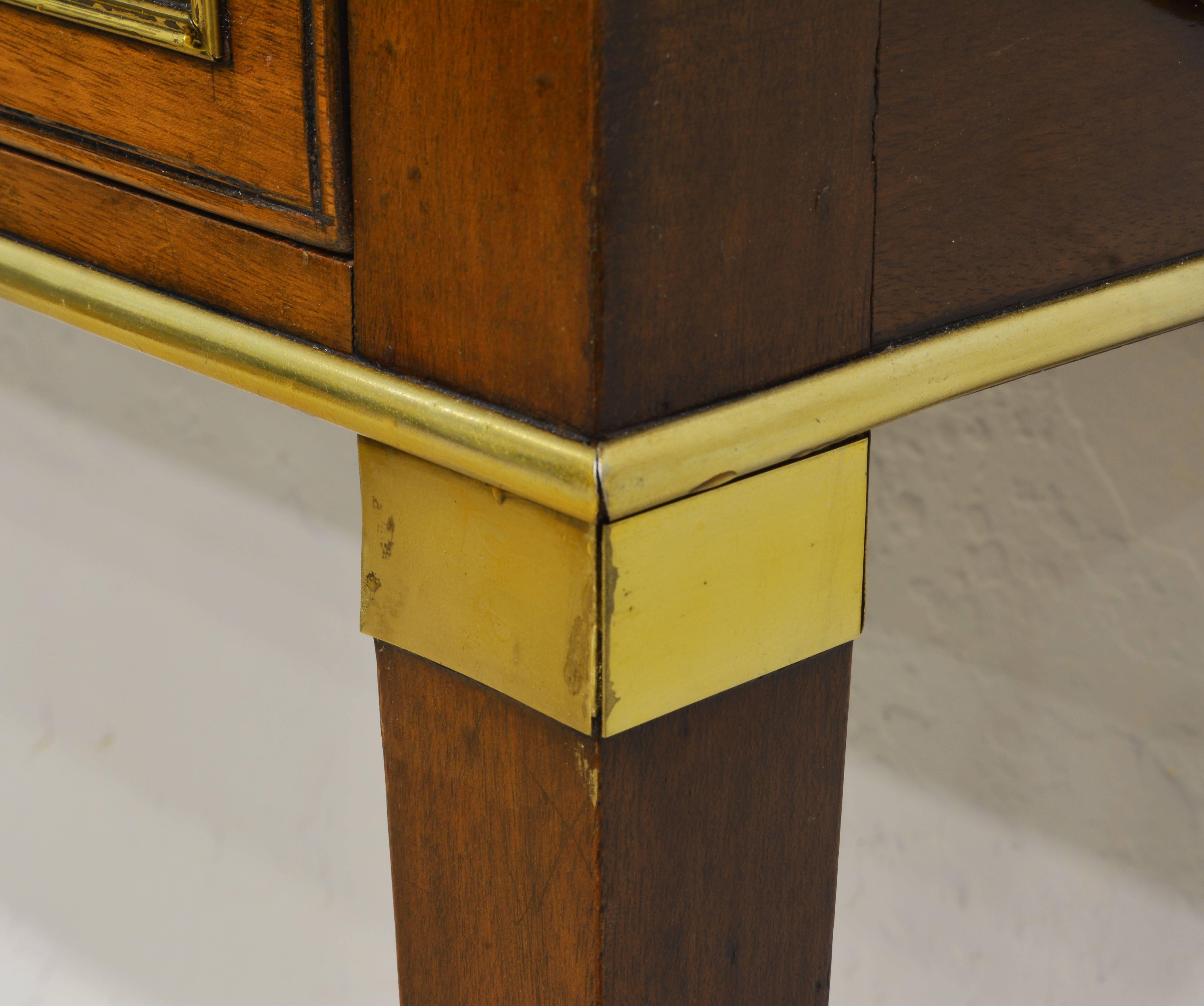 English Georgian Style Mahogany and Brass Campaign Console Table 5