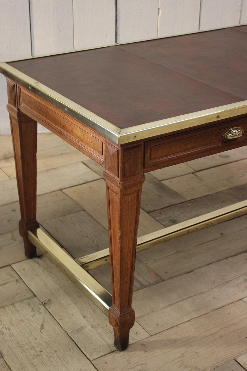 Early 20th Century French “Bank of France“ Oak Desk 1