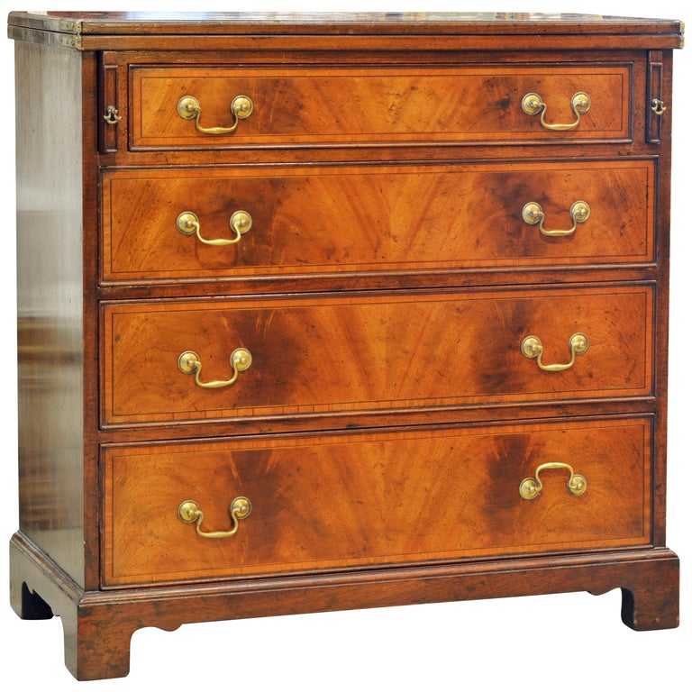 Early 20th Century George Iii Inlaid Mahogany Bachelor S Chest W
