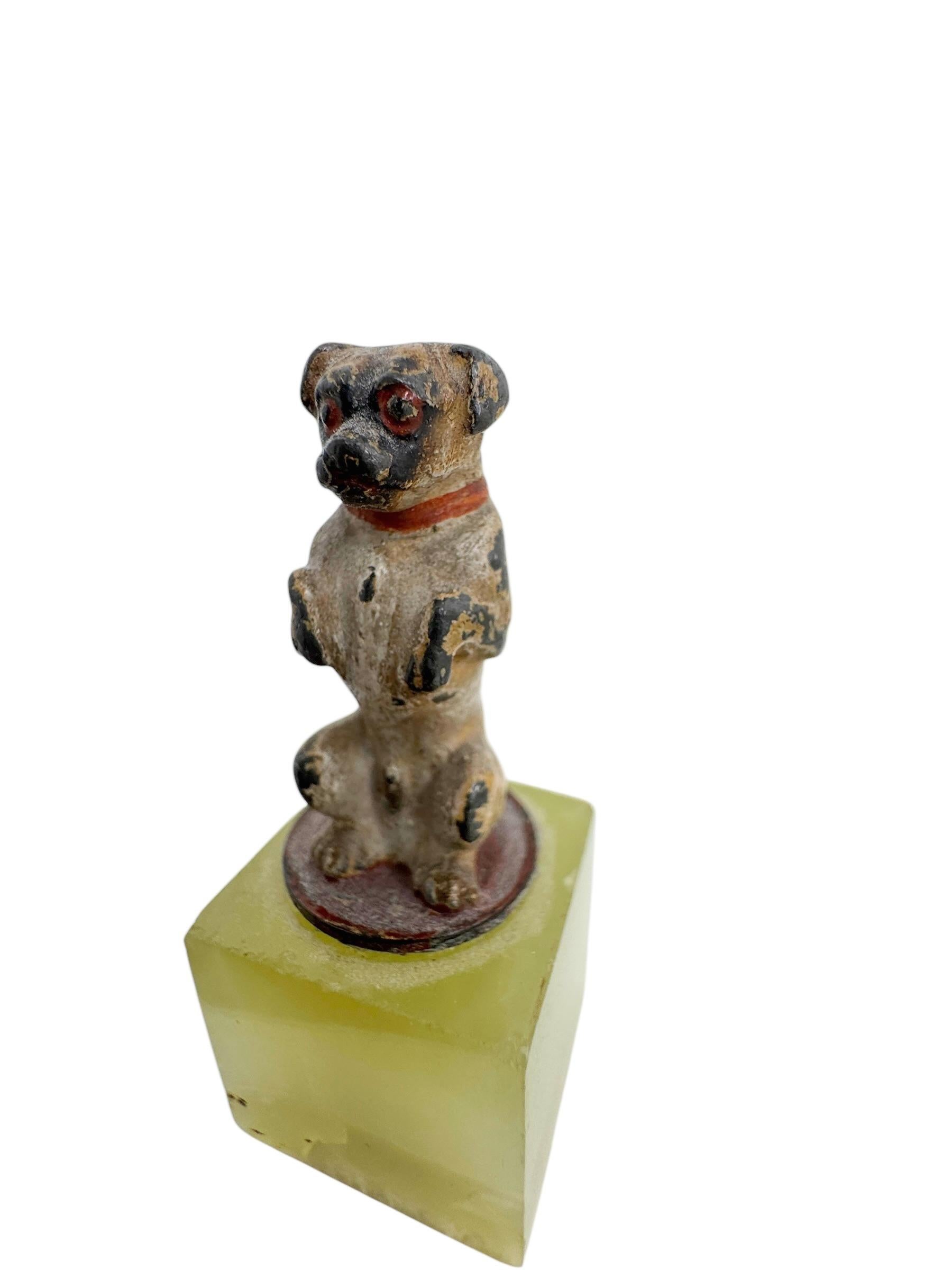 Frühes 20. Jahrhundert Mops Österreichische Vienna Bronze Miniatur Figur auf Marmorsockel im Angebot 7