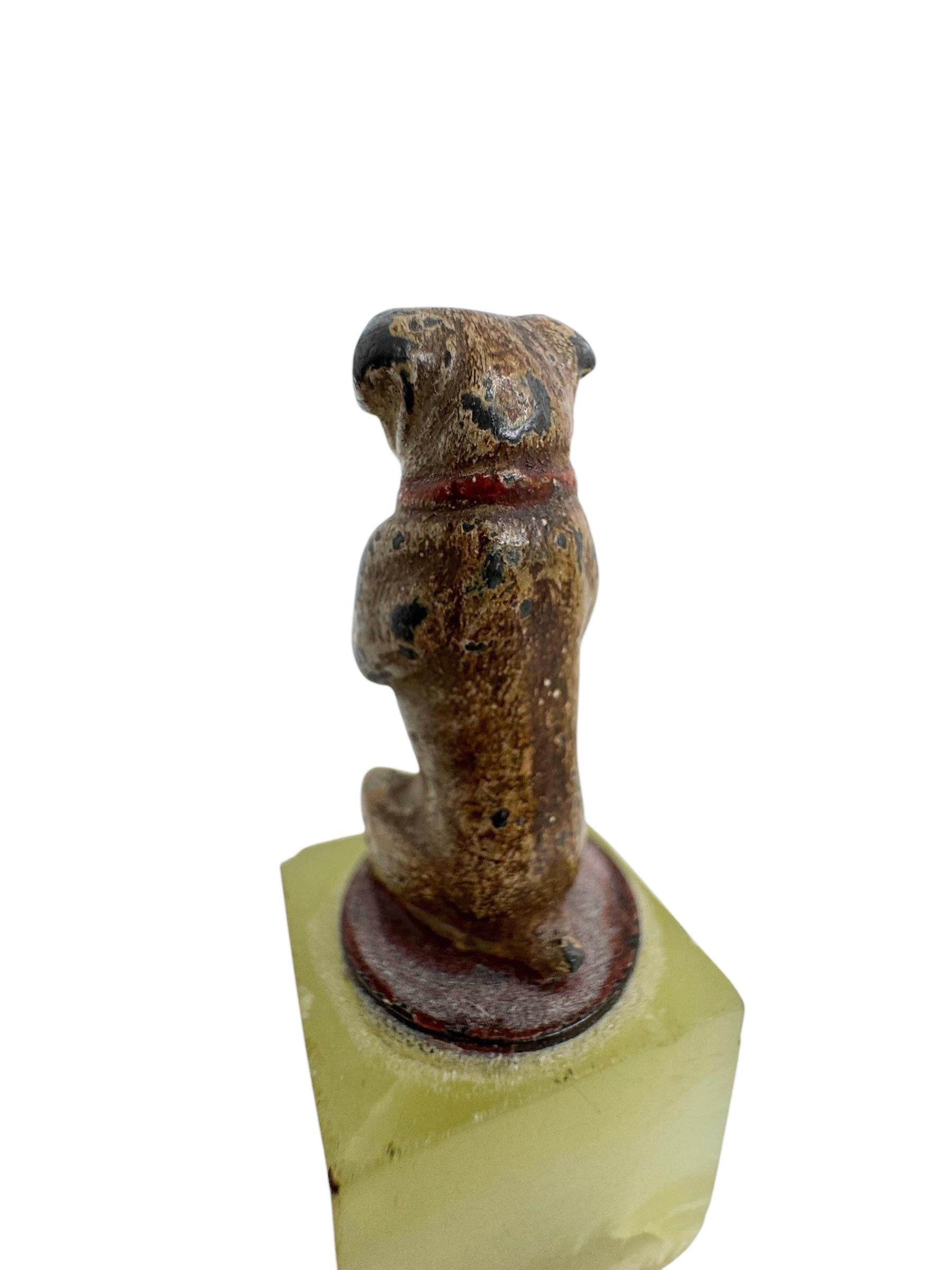 Frühes 20. Jahrhundert Mops Österreichische Vienna Bronze Miniatur Figur auf Marmorsockel im Angebot 8
