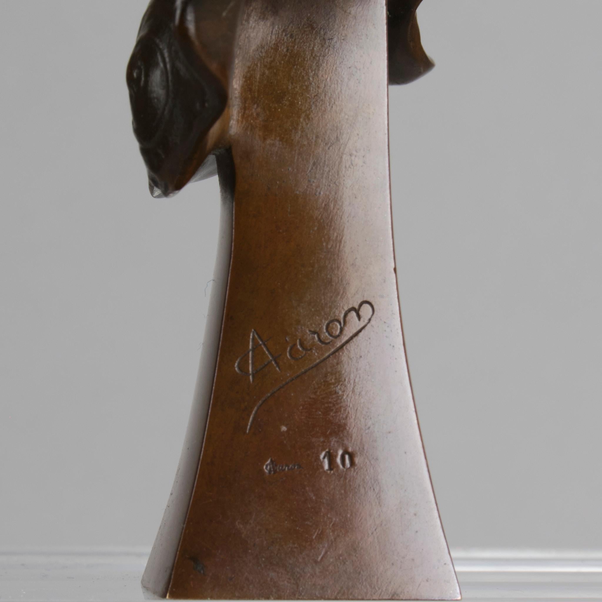 Buste en bronze français du début du 20e siècle intitulé Art Nouveau par Alexandre Caron en vente 2
