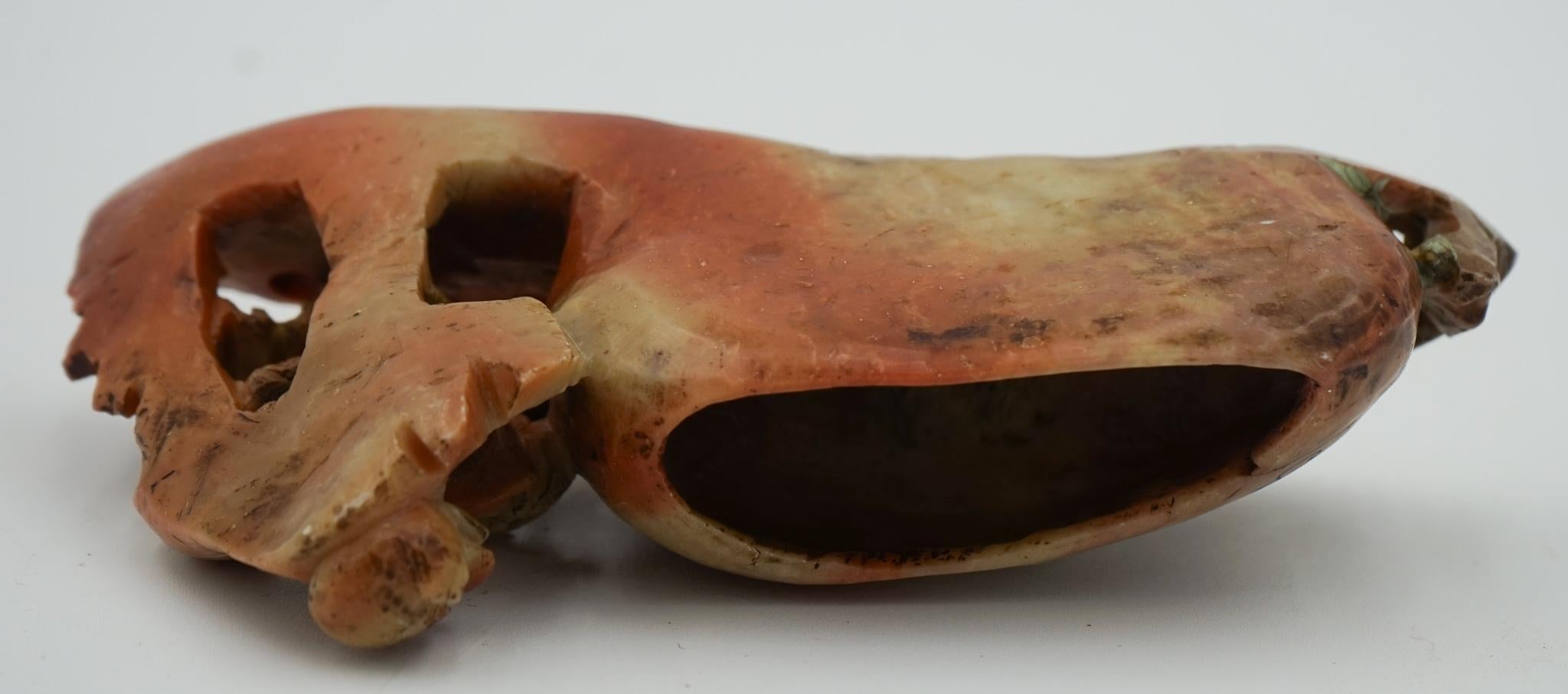 Chinois POT DE DÉCORATION EN PIERRE DE SAVON CHINOIS DE LA PREMIÈRE ANNEE DU 20e SIÈCLE Sculpté à la main en vente