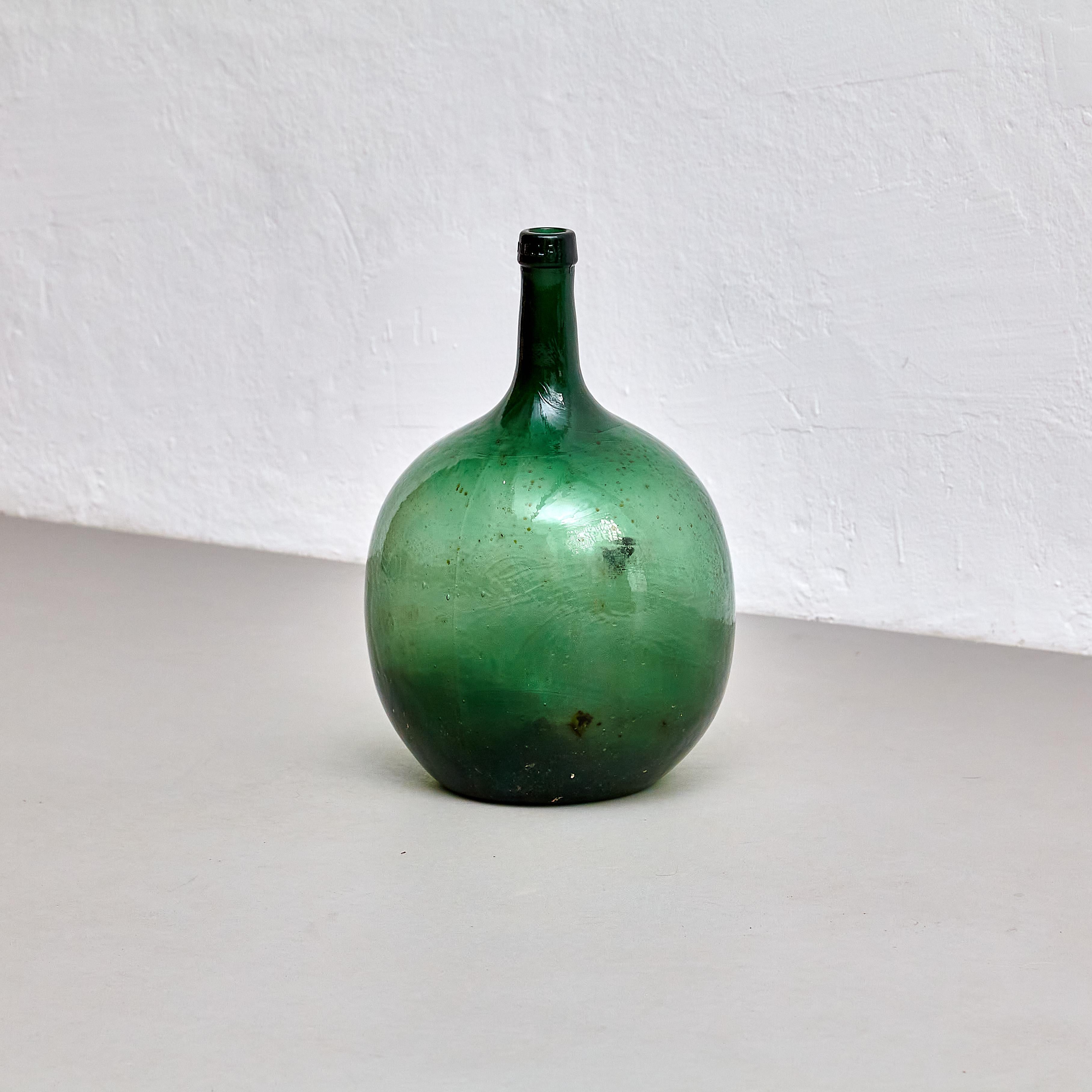 Early 20th Centry Spanish Glass Bottle Vase, circa 1940 In Good Condition In Barcelona, Barcelona