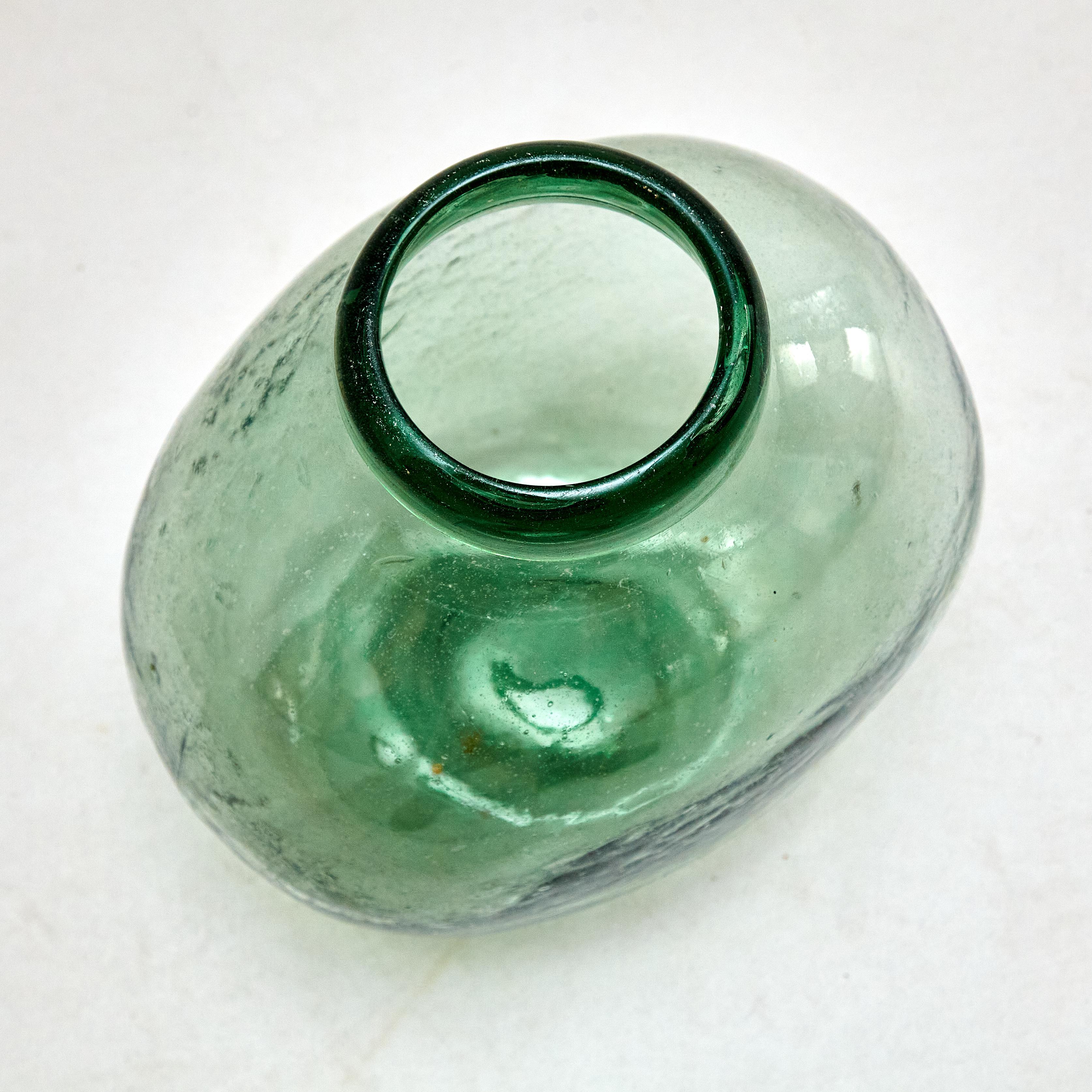 20th Century Early 20th Centry Spanish Glass Bottle Vase, circa 1940 For Sale