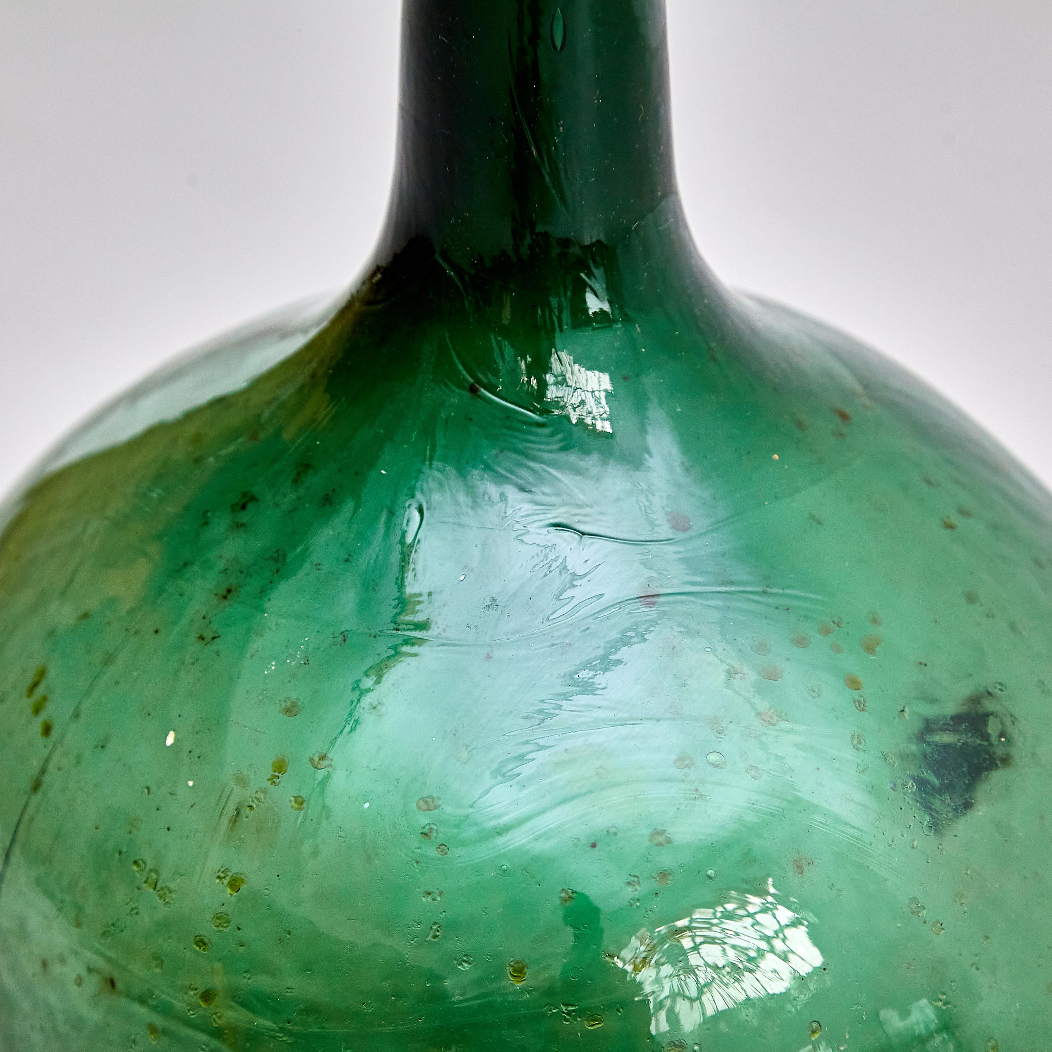 Early 20th Centry Spanish Glass Bottle Vase, circa 1940 1
