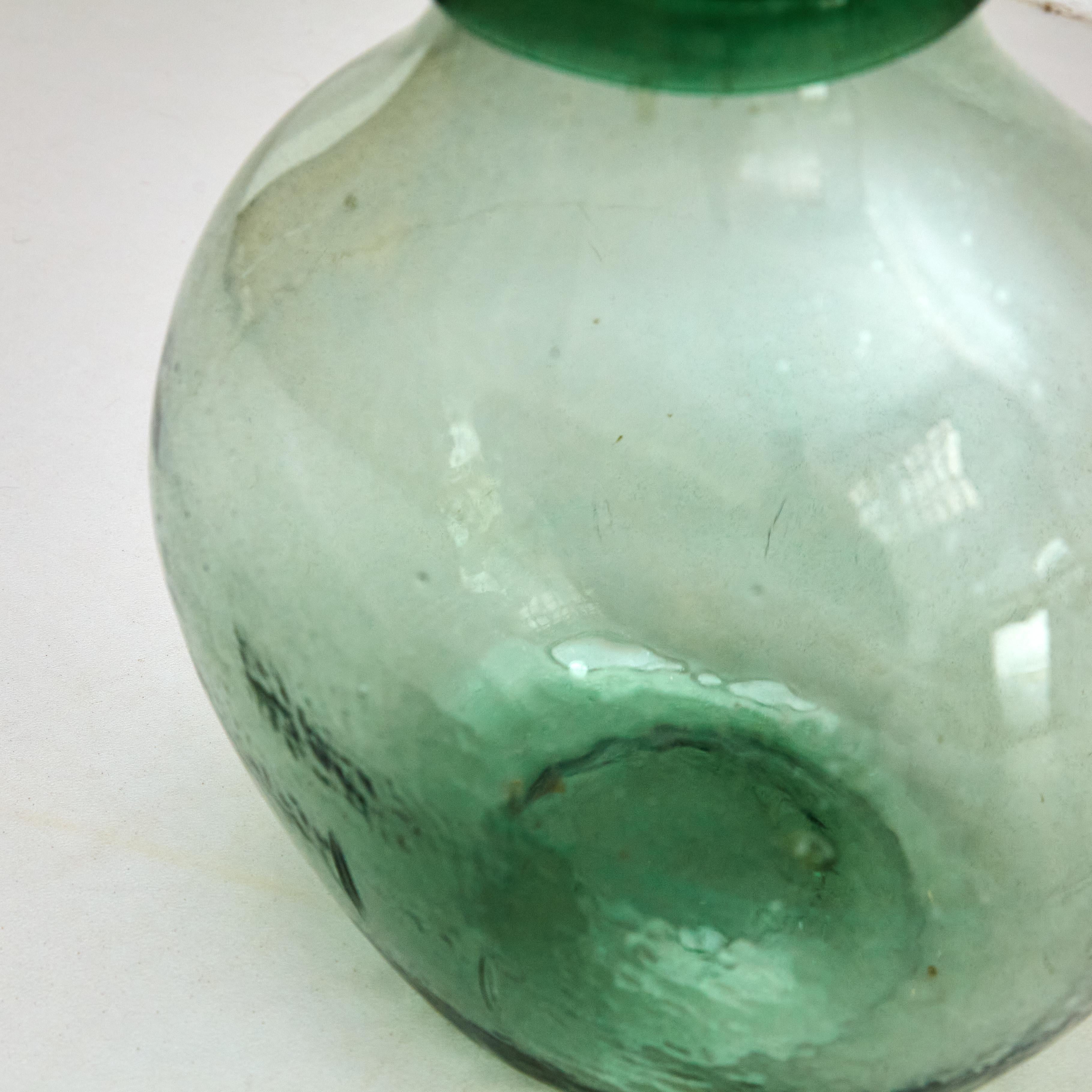 Early 20th Centry Spanish Glass Bottle Vase, circa 1940 For Sale 2