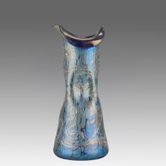 Early 20th Centur Austrian "Blue Papillon Silvered Vase II" by Loetz Witwey