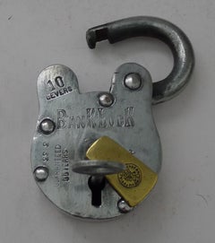 Early 20th Century 10 Lever Bank Padlock by Aligarh c.1920