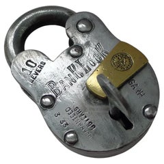 Early 20th Century 10 Lever Bank Padlock by Aligarh c.1920
