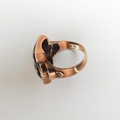 Early 20th Century 10k Gold Onyx Profile Ring