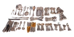 Early 20th Century 12-Service Stainless Metal Flatware 176 Pieces Set, France