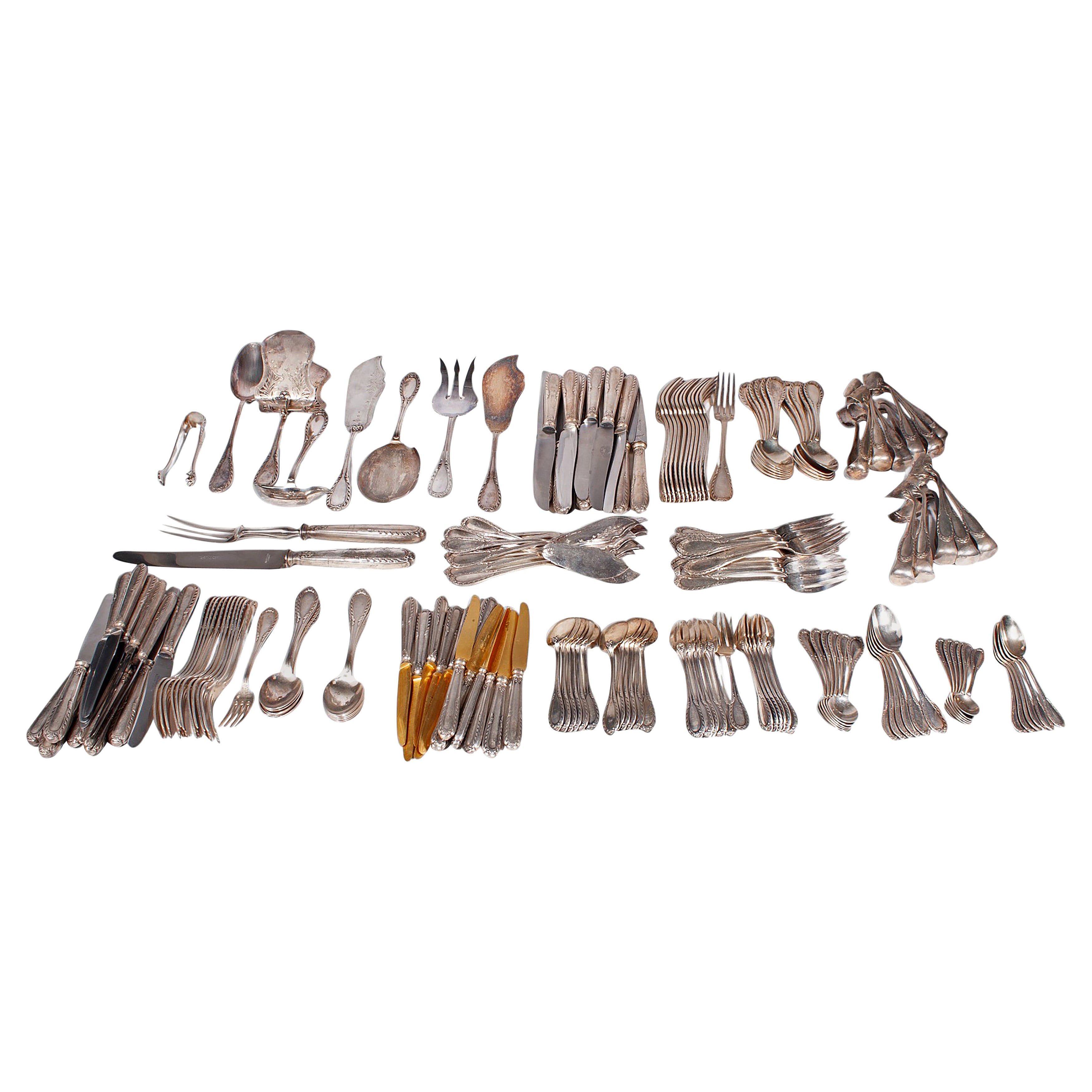 Anfang des 20. Jahrhunderts 12-Service Besteck aus rostfreiem Metall, 176 Pieces, Frankreich
