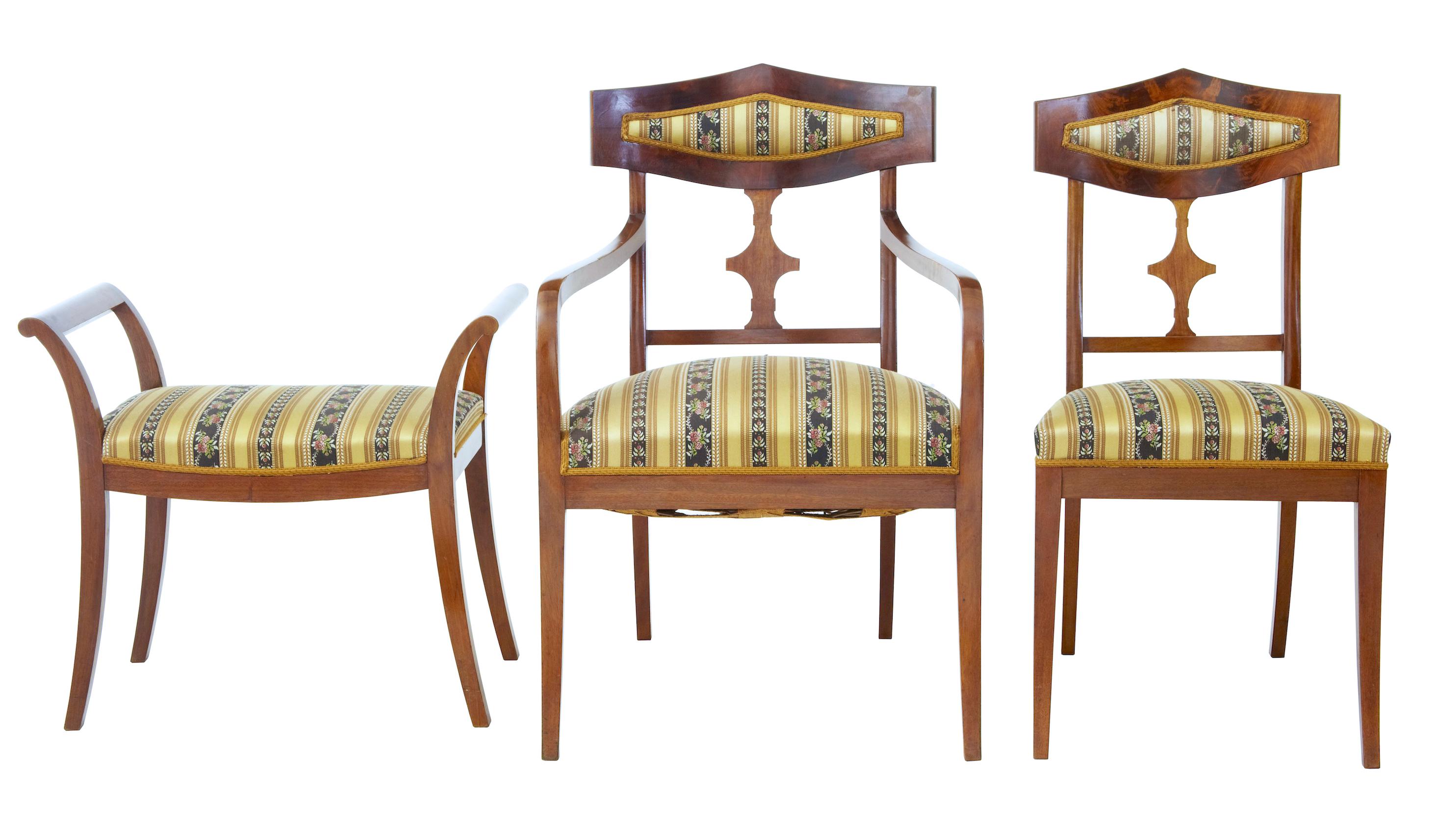 Gilt Early 20th Century 13 Piece Mahogany Salon Suite