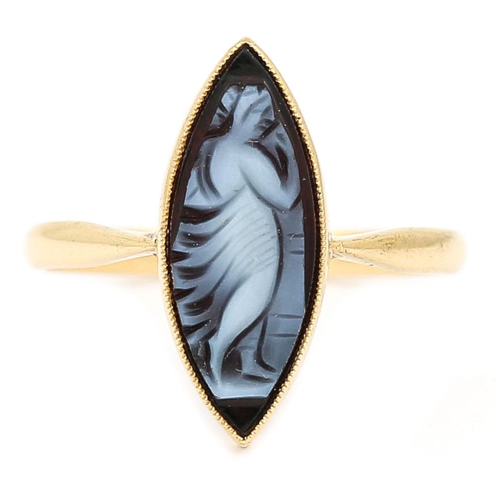 blue cameo rings