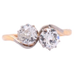 Antique Early 20th Century 18ct Gold Diamond Toi Et Moi Ring