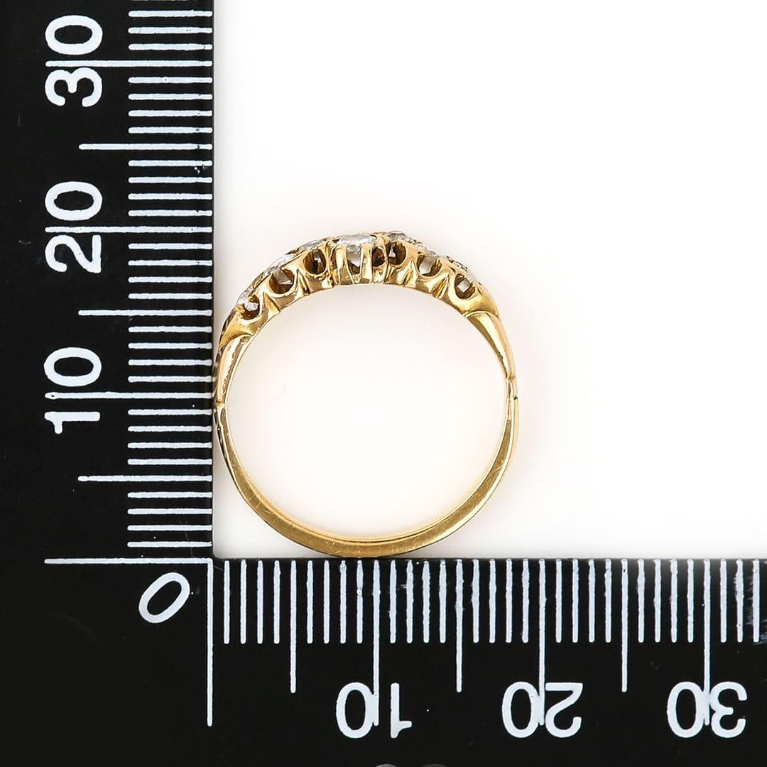 Early 20th Century 18ct Gold European Cut Diamond Band Ring Circa 1910  For Sale 7