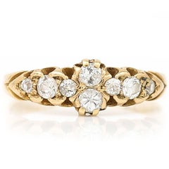 Early 20th Century 18ct Gold European Cut Diamond Band Ring Circa 1910