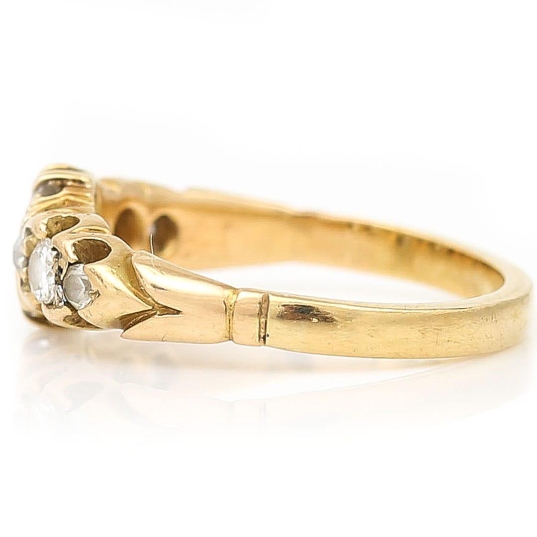 Old European Cut Early 20th Century 18ct Gold European Cut Diamond Band Ring Circa 1910  For Sale
