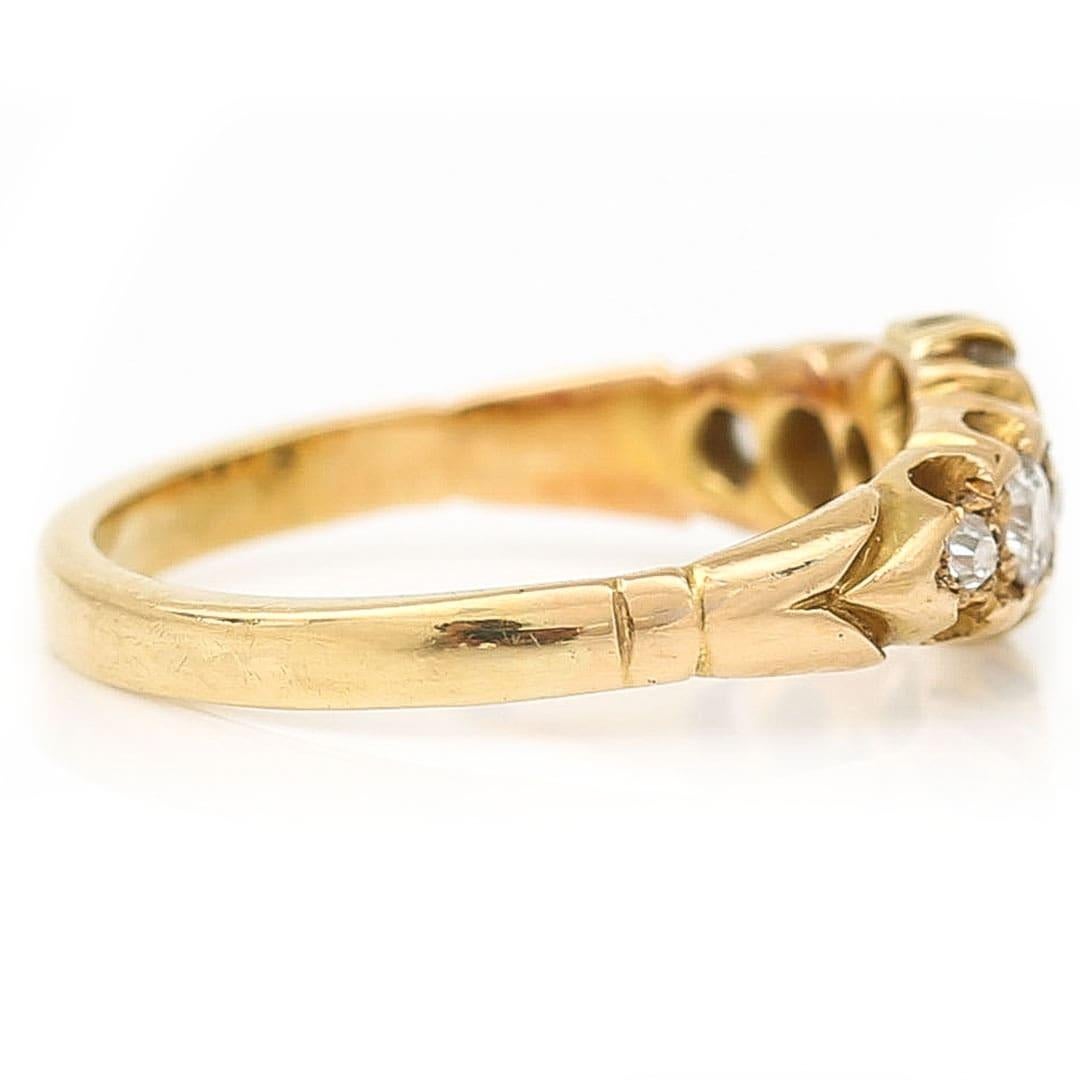 Women's Early 20th Century 18ct Gold European Cut Diamond Band Ring Circa 1910  For Sale