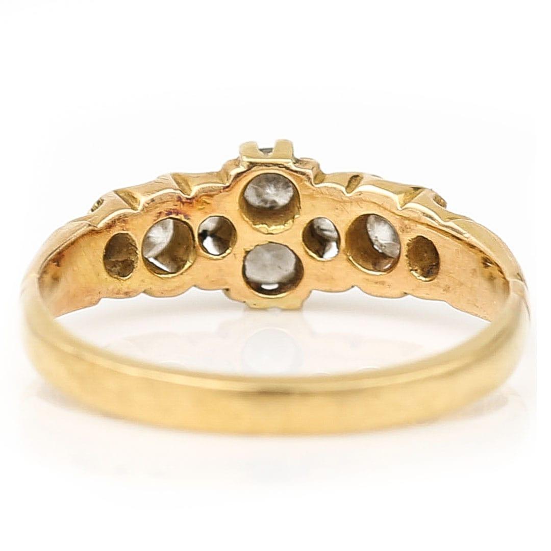 Early 20th Century 18ct Gold European Cut Diamond Band Ring Circa 1910  For Sale 1
