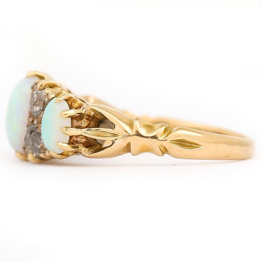 18ct gold opal and diamond ring