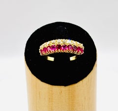 Early 20th Century 18ct Gold Ruby & Diamond Half-Eternity Ring, UK