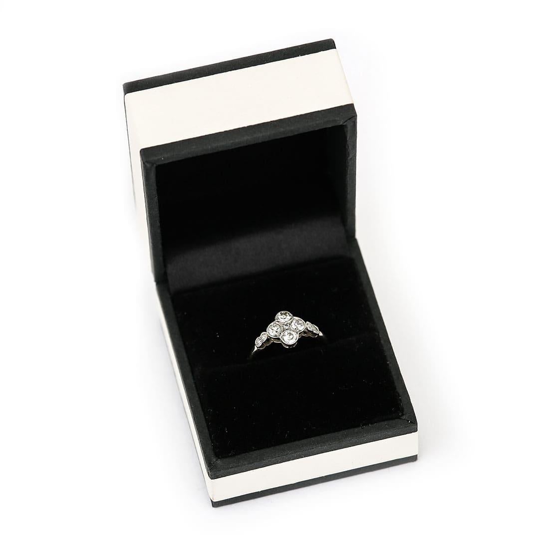 Early 20th Century 18ct White Gold and Platinum Four Stone Ring, Circa 1910 9