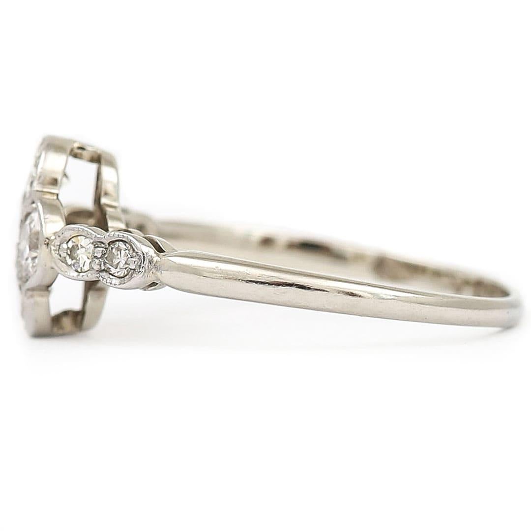 Old Mine Cut Early 20th Century 18ct White Gold and Platinum Four Stone Ring, Circa 1910