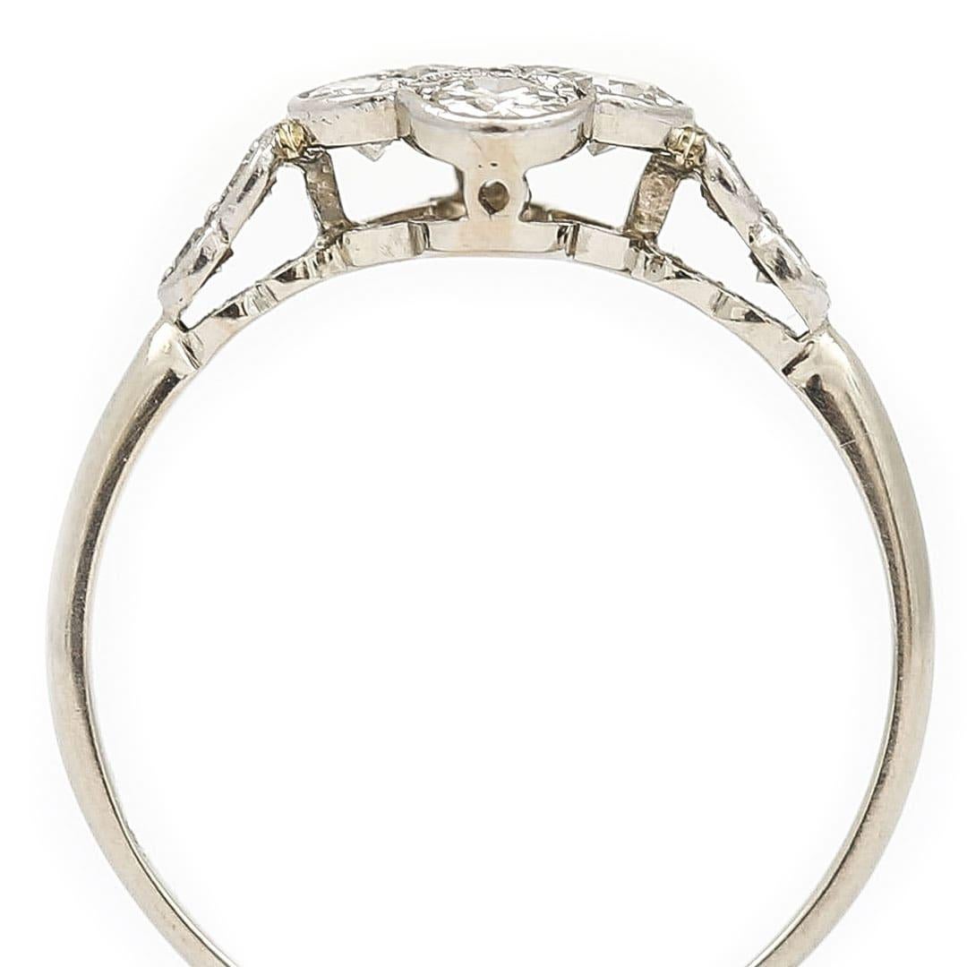 Early 20th Century 18ct White Gold and Platinum Four Stone Ring, Circa 1910 2