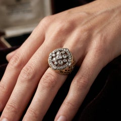 Early 20th Century 18KT Gold Old European Cut Diamond Cluster Ring 2.60ct