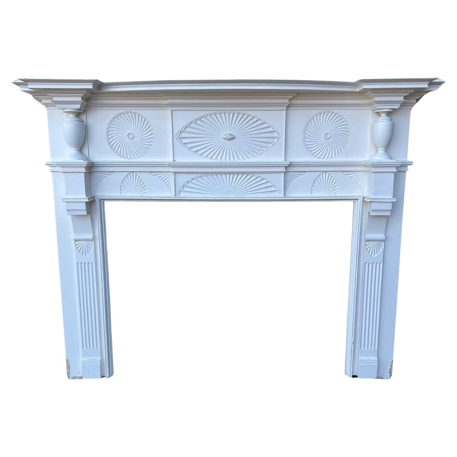 Early 20th Century 1926 Antique Wood Fireplace Mantel 