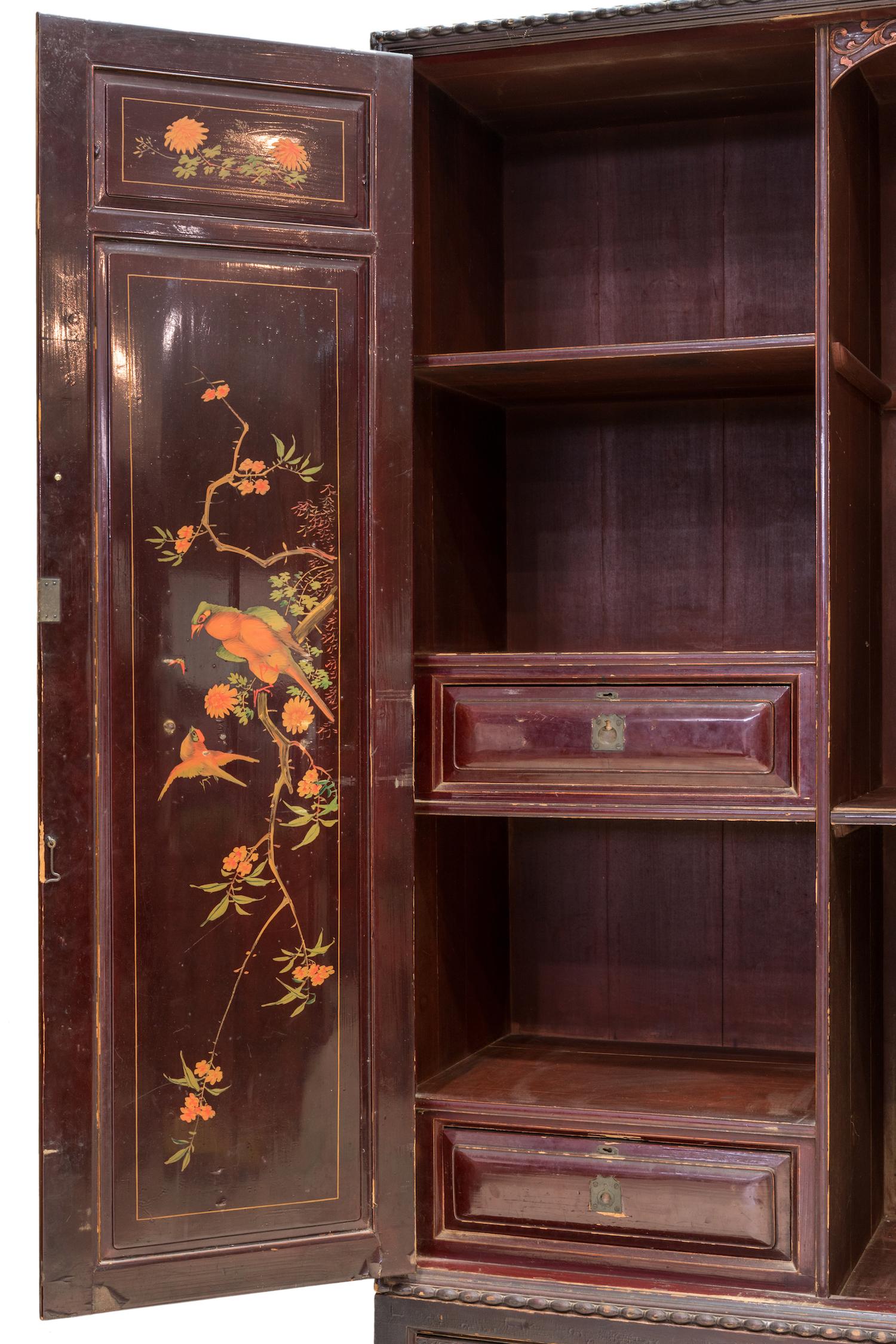 Chinese Early 20th Century 2-Tier Lacquered Cabinet