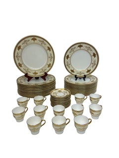 Early 20th Century 22k Gold Minton Gilt Porcelain Table Service - 47 Pieces