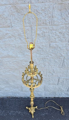 Early 20th Century 27-Light Gothic Cast Brass Floor Lamp Candelabra Torchere